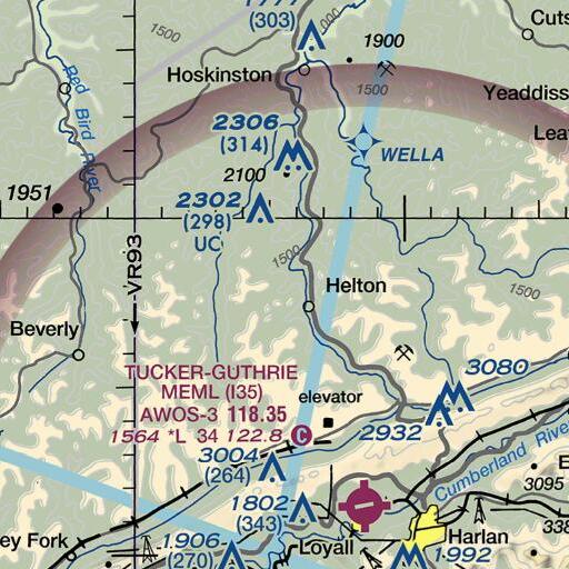 FAA VFR chart of Lick Fork, KY