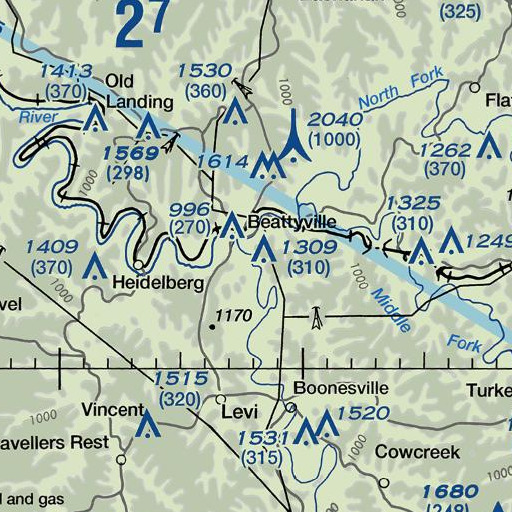 FAA VFR chart of Long Branch, KY