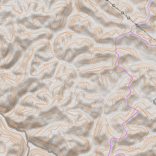 OpenTopoMap map of Meadow Fork, KY