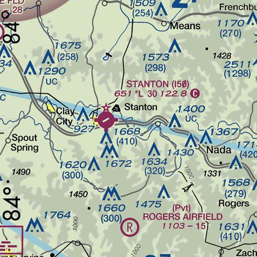 FAA VFR chart of Mill Knob, KY