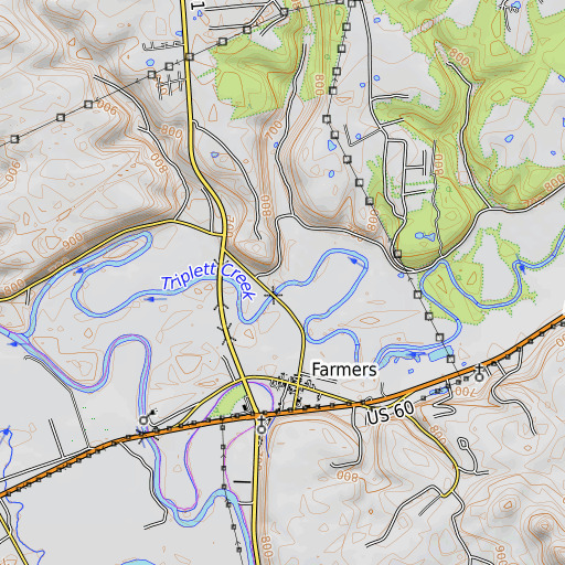 OpenTopoMap map of Murphy Branch, KY