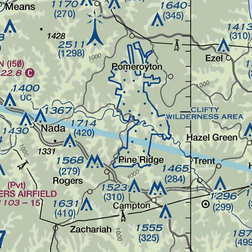 FAA VFR chart of Parched Corn Creek, KY