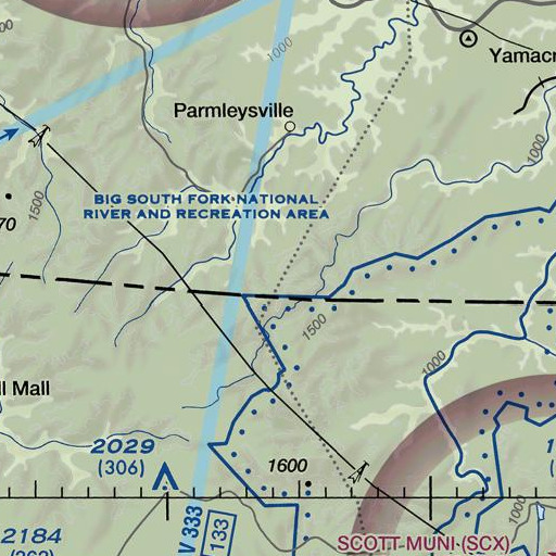 FAA VFR chart of Parker Mountain, KY
