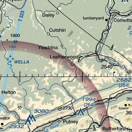 FAA VFR chart of Persimmon Fork School, KY