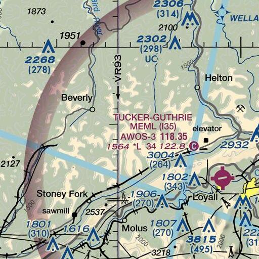 FAA VFR chart of Phillips Gap, KY