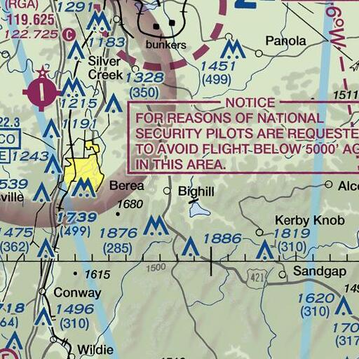 FAA VFR chart of Pilot Knob, KY