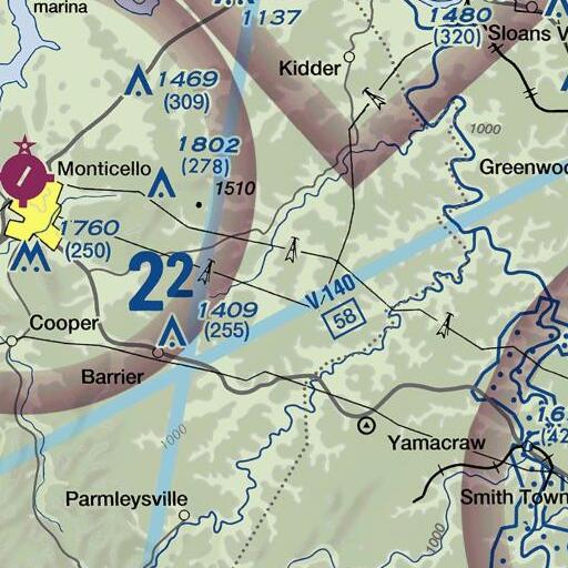 FAA VFR chart of Pilot Rock, KY