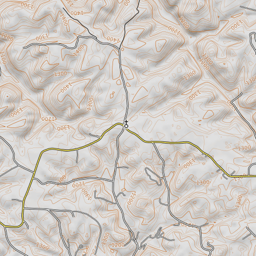 OpenTopoMap map of Pine Flat School, KY