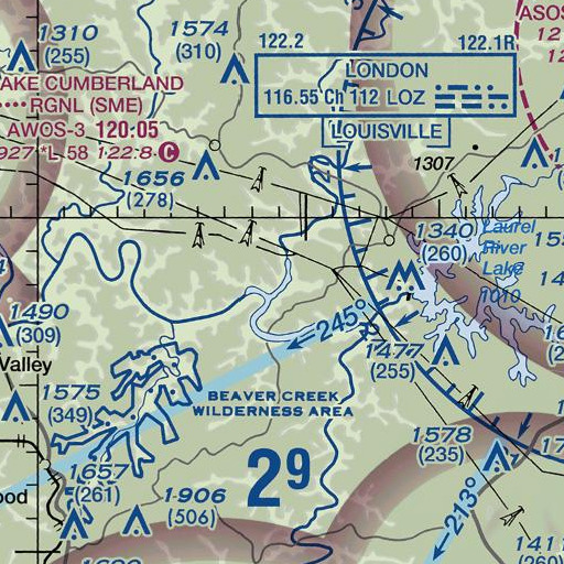 FAA VFR chart of Pole Bridge Branch, KY