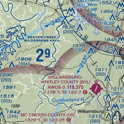 FAA VFR chart of Pond Branch, KY