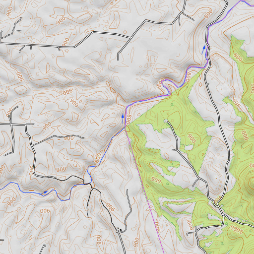OpenTopoMap map of Poplar Branch, KY