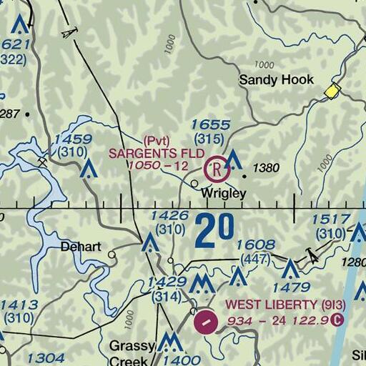 FAA VFR chart of Road Fork, KY