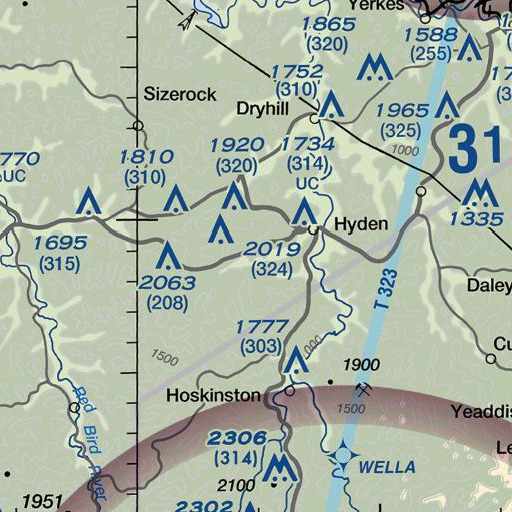 FAA VFR chart of Shack Branch, KY
