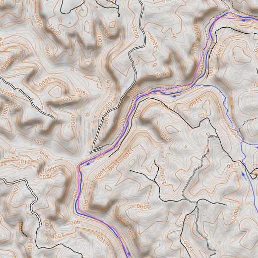 OpenTopoMap map of Shop Branch, KY