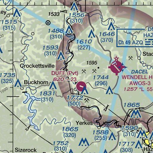 FAA VFR chart of Stidham Bend, KY