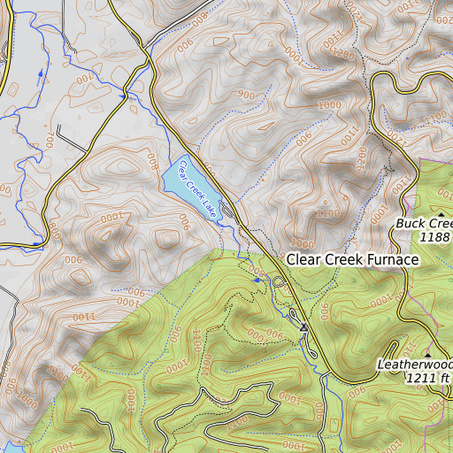 OpenTopoMap map of Stone Quarry Branch, KY
