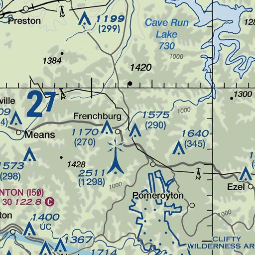 FAA VFR chart of Tolan Creek, KY