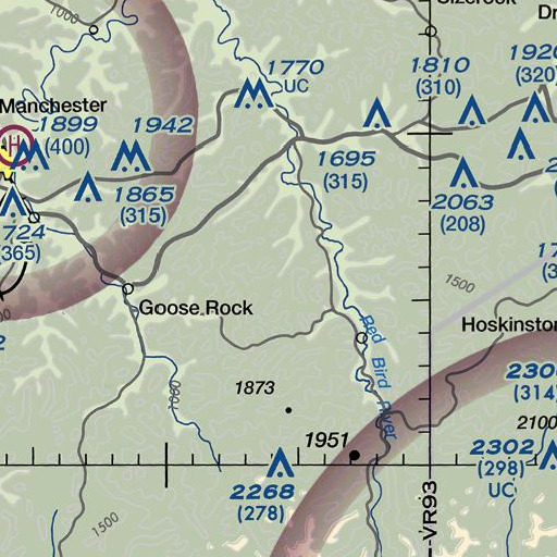 FAA VFR chart of Trace Branch, KY