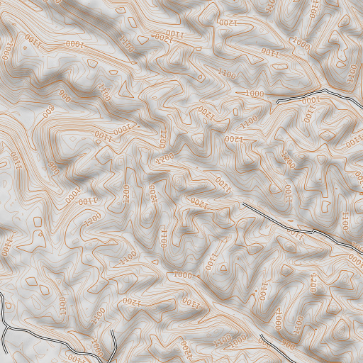 OpenTopoMap map of Washman Lookout, KY