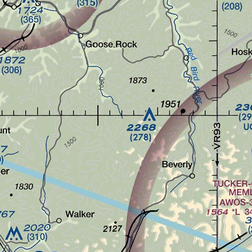 FAA VFR chart of Waterfall Branch, KY