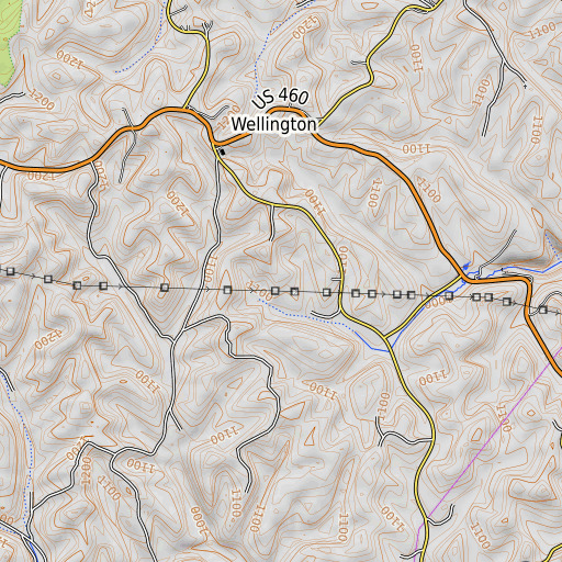 OpenTopoMap map of Wells School, KY