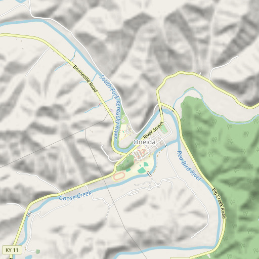 OpenStreetMap map of Oneida Grade School, KY