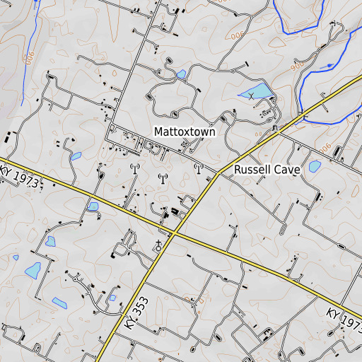 OpenTopoMap map of WLAP-AM (Lexington), KY
