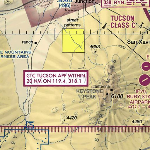 FAA VFR chart of Aguinaldo Mine, AZ