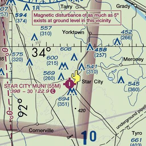 FAA VFR chart of Middle School, AR