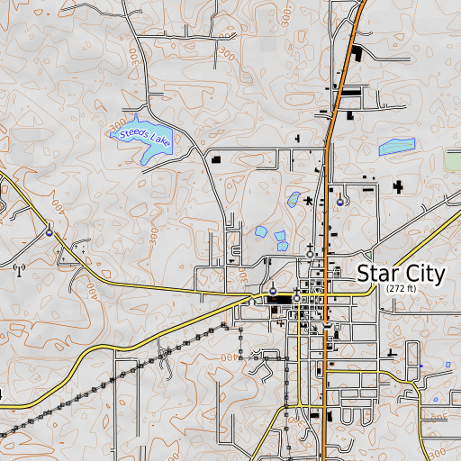 OpenTopoMap map of Middle School, AR