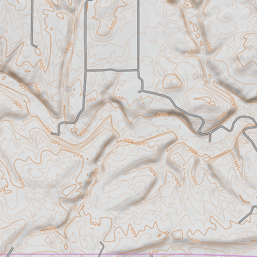 OpenTopoMap map of Mill Branch, AR