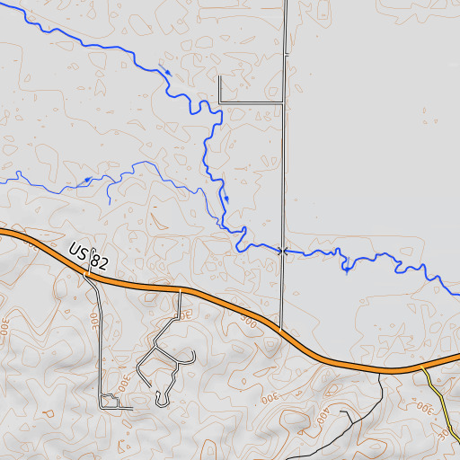 OpenTopoMap map of Mill Creek, AR