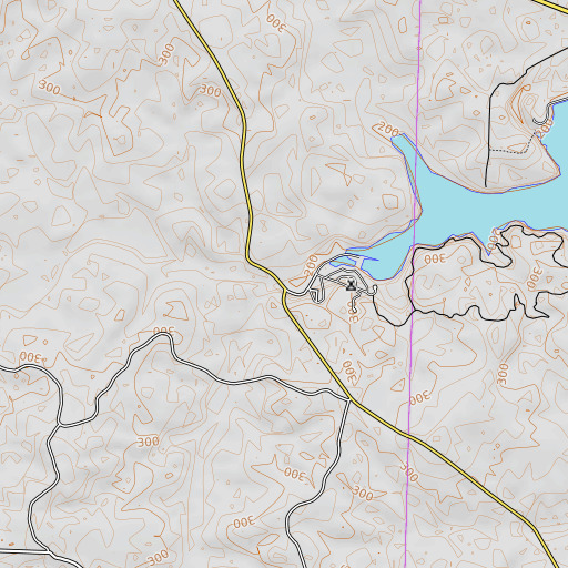 OpenTopoMap map of Mill Creek, AR