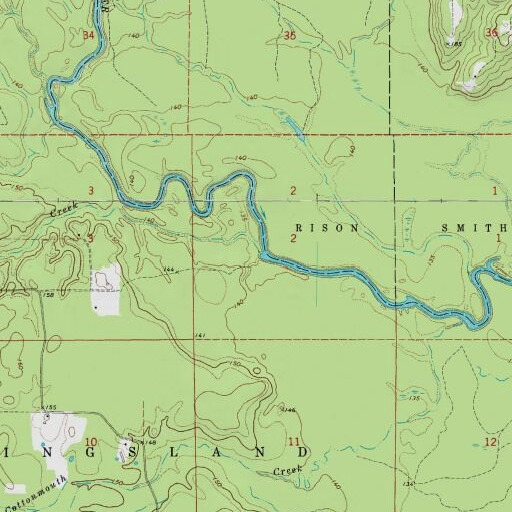 USGS 24K topo map of Mill Creek, AR