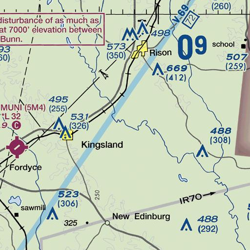 FAA VFR chart of Mill Creek, AR