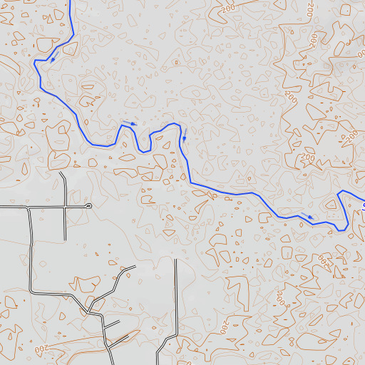 OpenTopoMap map of Mill Creek, AR