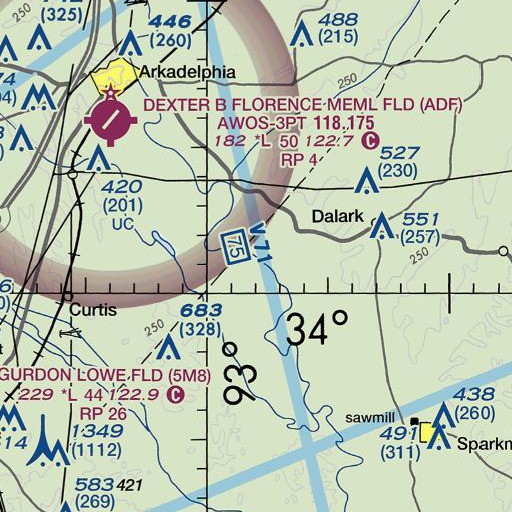 FAA VFR chart of Mill Creek, AR