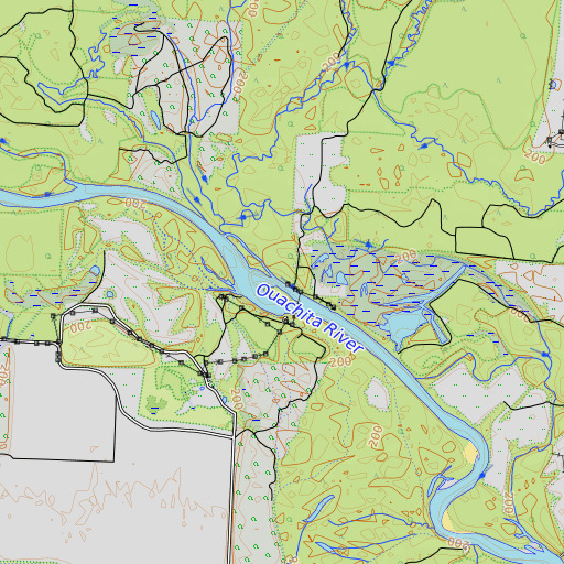 OpenTopoMap map of Mill Creek, AR