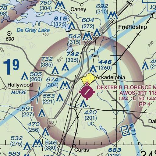 FAA VFR chart of Mill Creek, AR