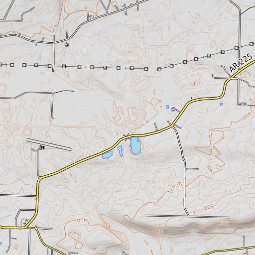 OpenTopoMap map of Mill Creek, AR