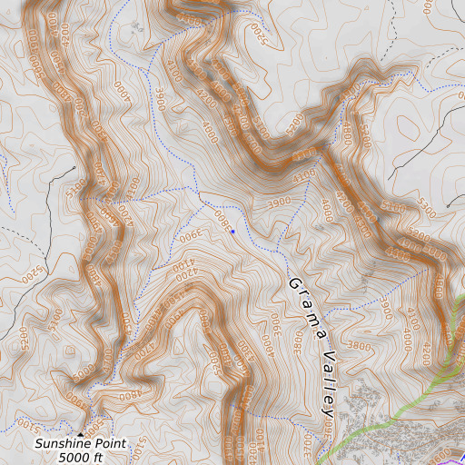 OpenTopoMap map of Grama Spring, AZ