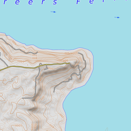 OpenTopoMap map of Millers Point, AR