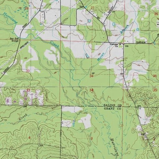 USGS 24K topo map of Moren Branch, AR