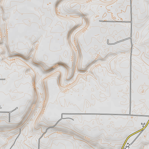 OpenTopoMap map of Morris Branch, AR