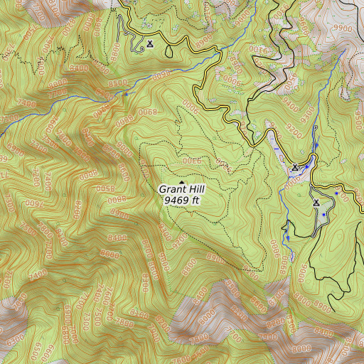 OpenTopoMap map of Grant Hill, AZ
