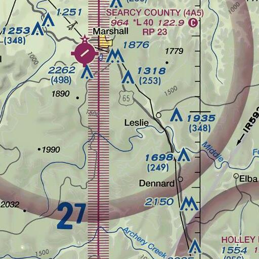 FAA VFR chart of Nolan Knob, AR
