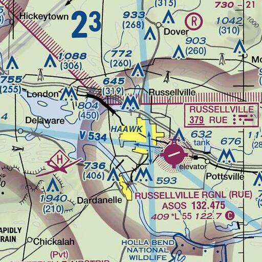 FAA VFR chart of O'Brien School, AR