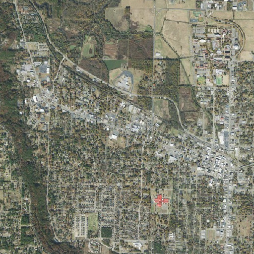 Aerial imagery of O'Brien School, AR