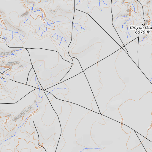 OpenTopoMap map of Gray Grass Bench, AZ