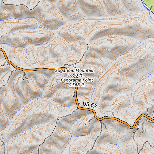 OpenTopoMap map of Panorama Point, AR